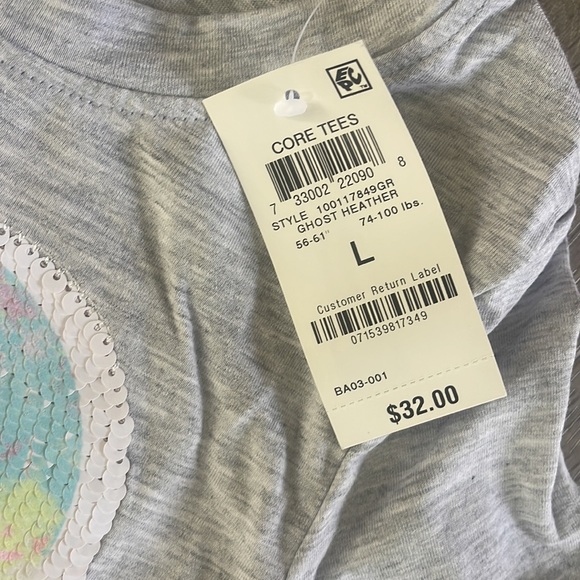 Girls Kids Large Epic Thread Sequin Heart Top - Picture 3 of 5